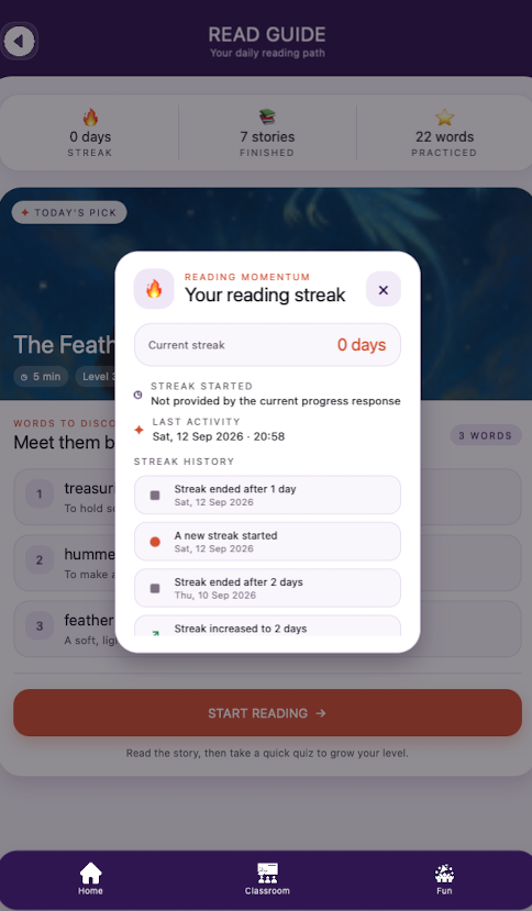 Edumento Read Guide daily streak