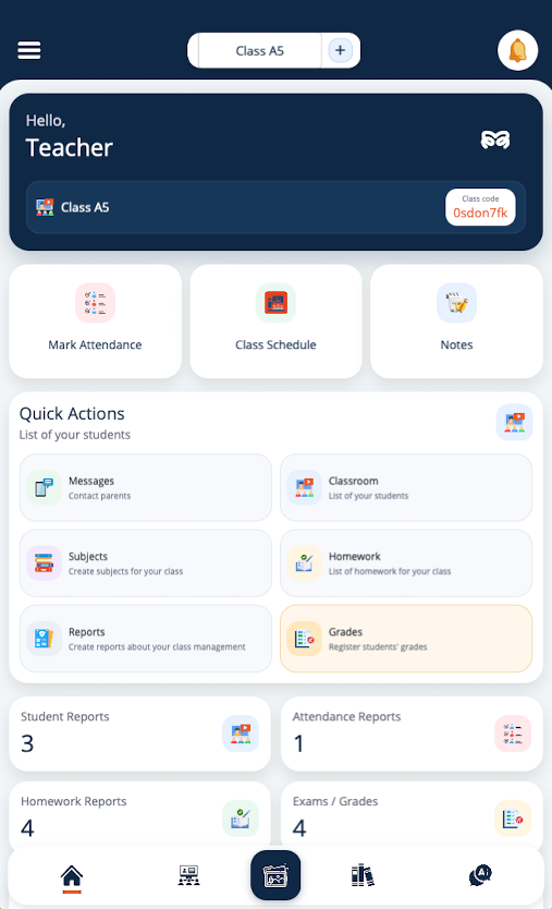 Edumento Teacher dashboard
