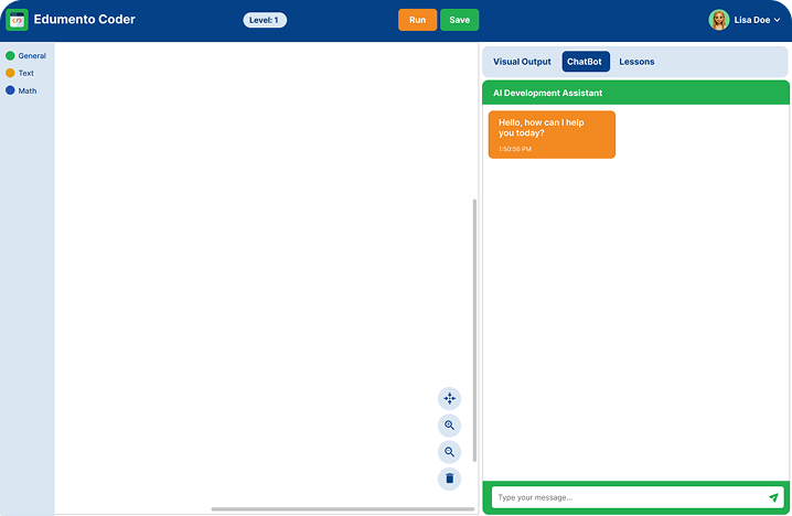 Edumento Coder coding workspace