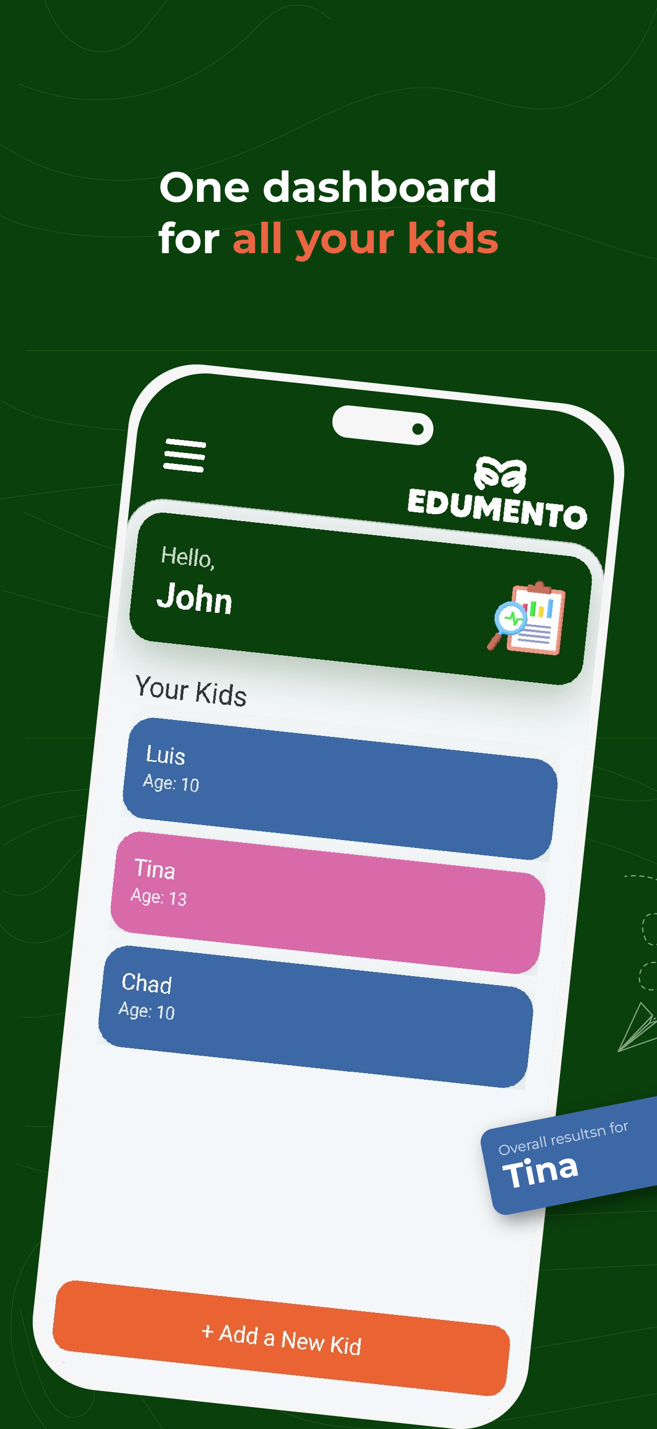 Parent dashboard overview