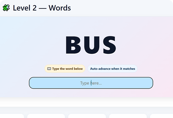 Edumento Typing preview